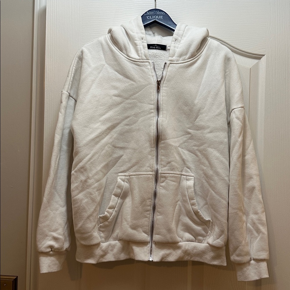 White Zip-Up Hoodie